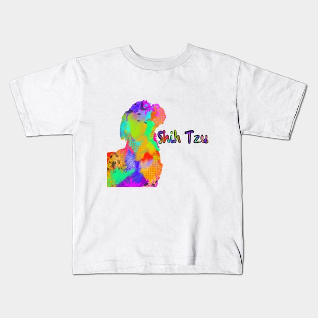 Shih Tzu Colorful Doggie Kids T-Shirt by missdebi27